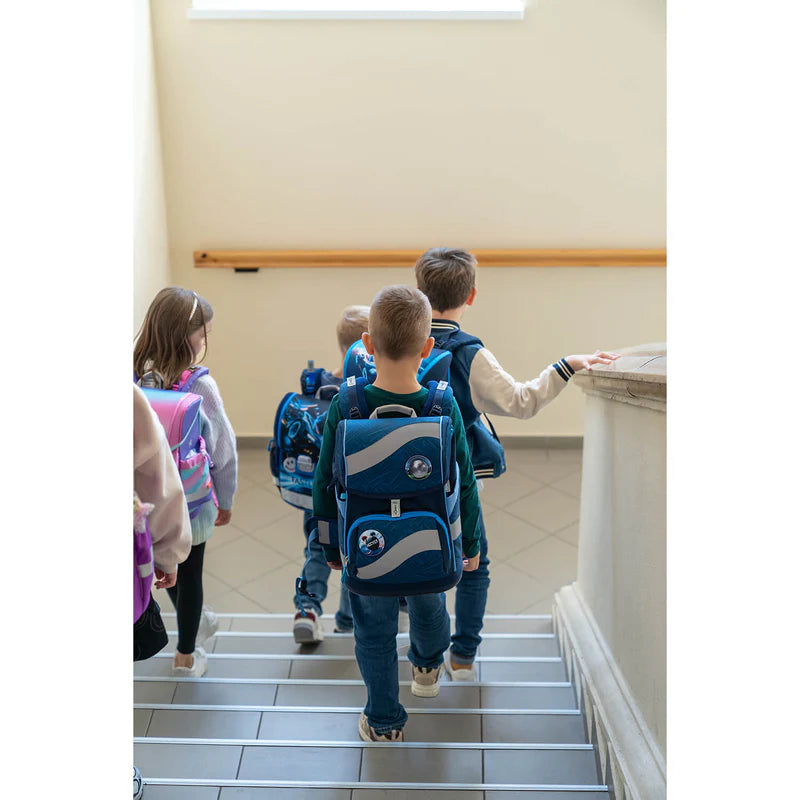 Belmil Smarty ergonomisches Schulranzen Set 5-teilig "Blue Motion"