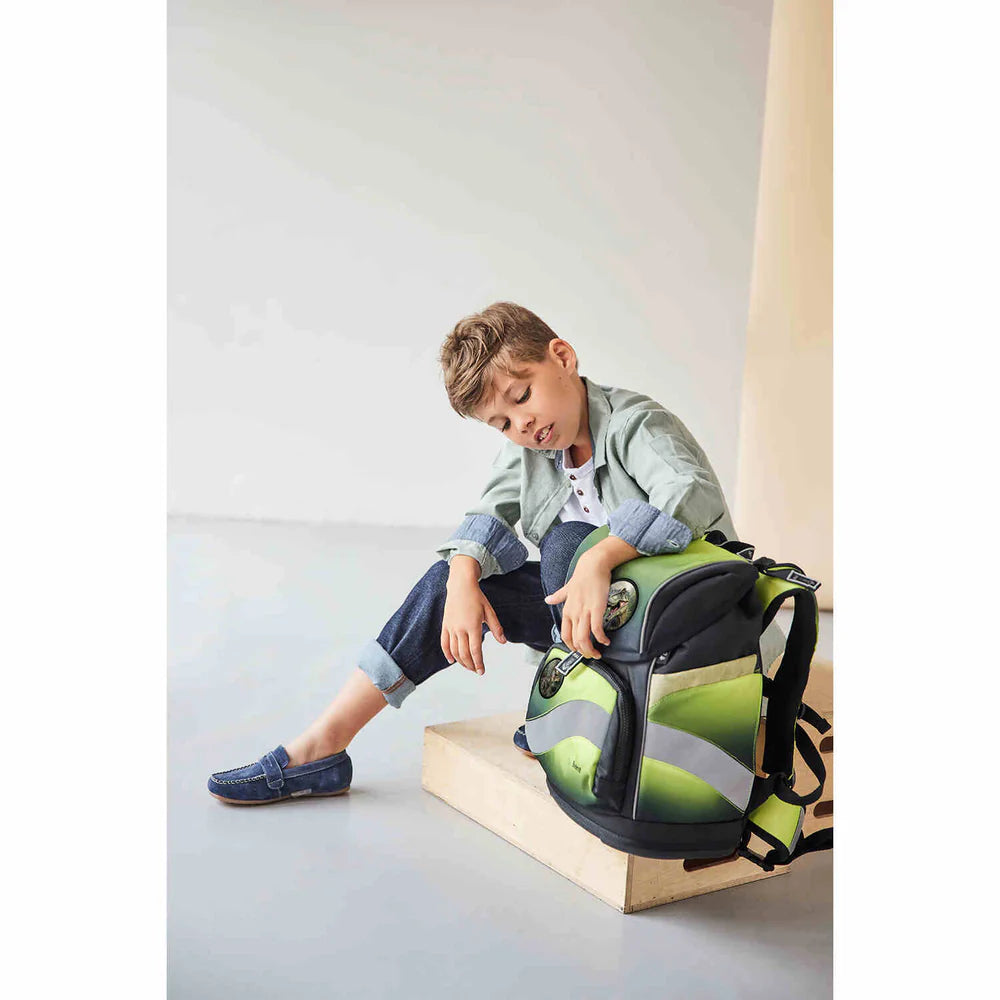 Belmil Smarty Plus Premium Schulranzen Set 5-teilig "Black Green" 20 Liter