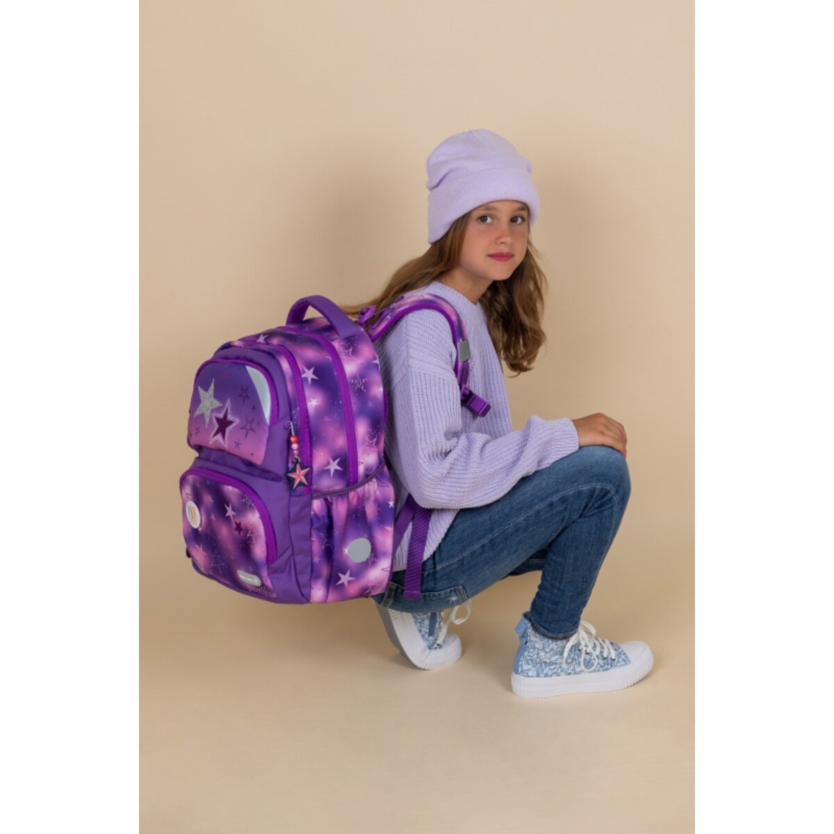 Belmil Schulrucksack Set- 2 teilig "Stars" mit Brustgurt 22 Liter