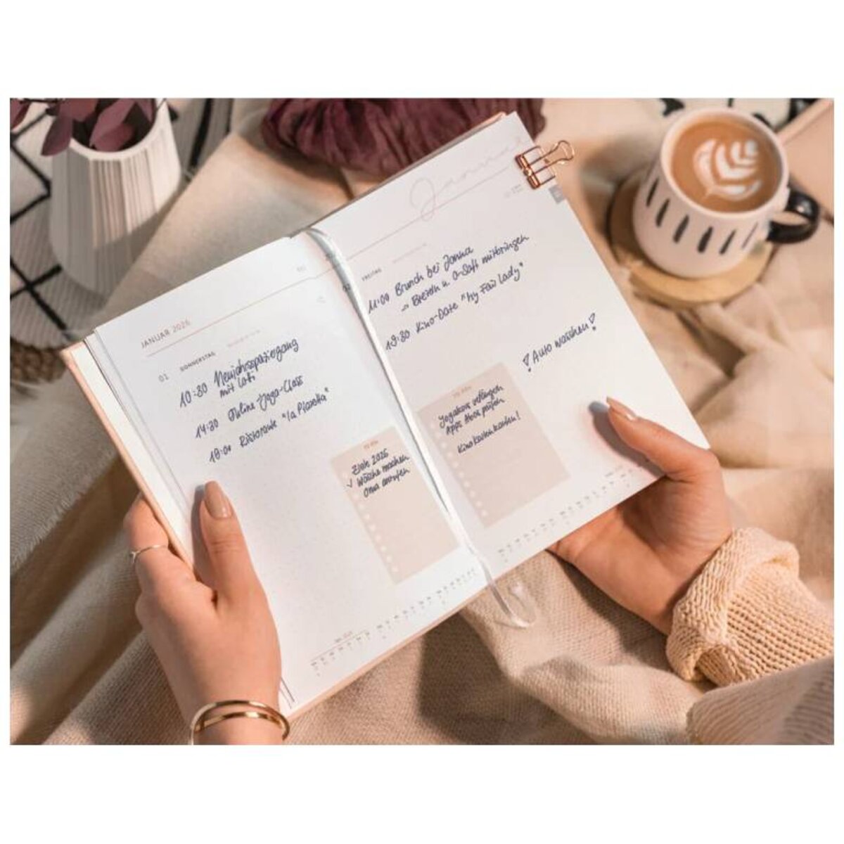 BRUNNEN Buchkalender Premium Young Line Jahr 2026 Monstera A5 Kunstleder