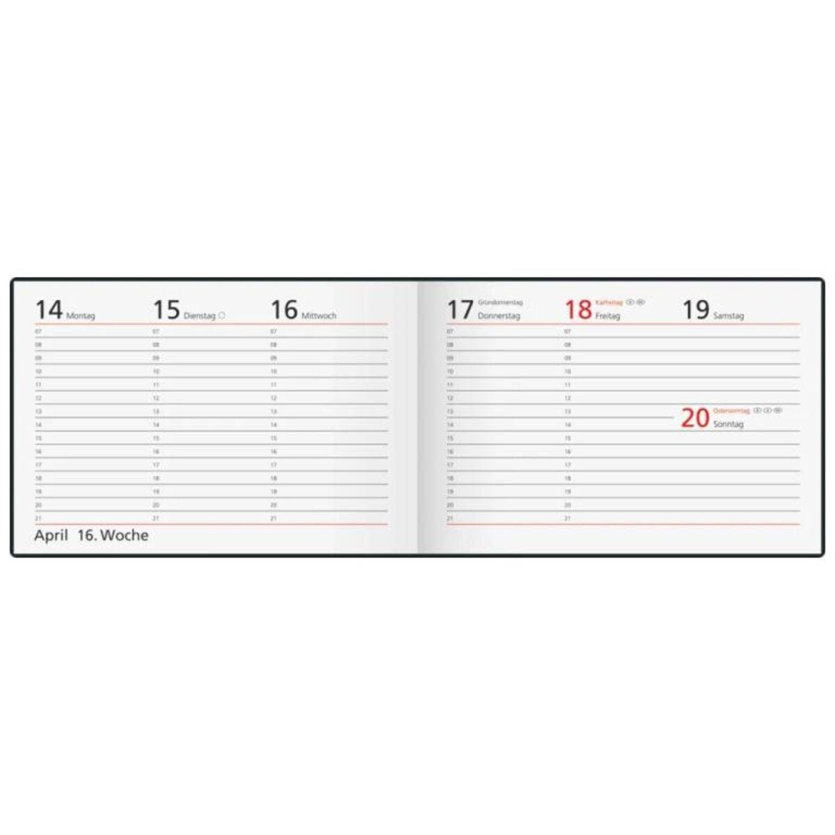 BRUNNEN Taschenkalender Jahr 2026 A6 quer Kunststoff blau Mod. Septimus