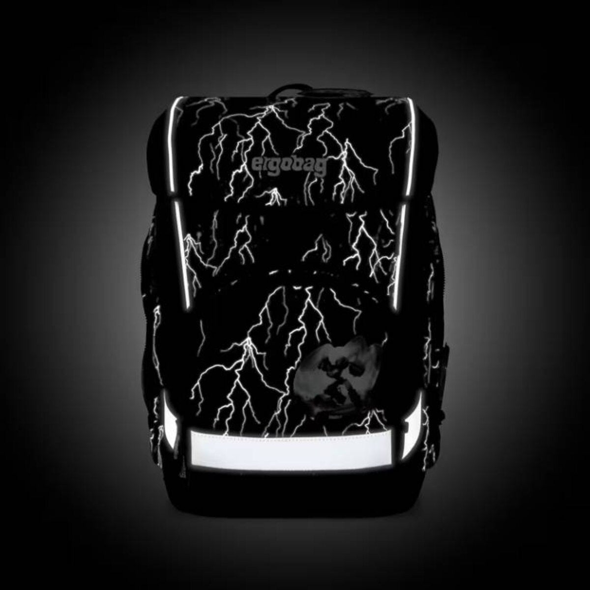 ergobag cubo light Schulranzen-Set ReflektBär Schwarz Weiß 5-teilig 19 Liter