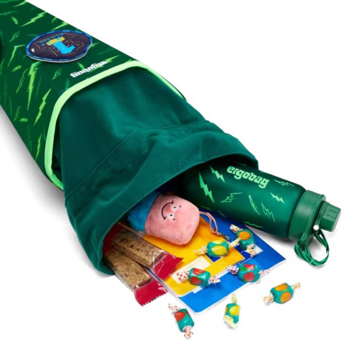 ergobag Schultüte CyBär Race Schwarz Grün 22 x 75 x 19 cm 9 Liter