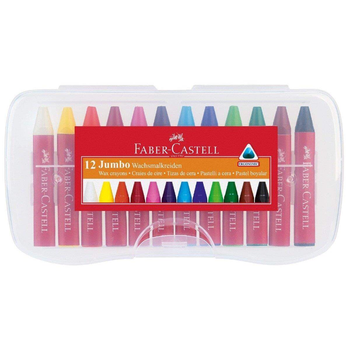 Faber-Castell Wachsmalkreiden Jumbo Box, 12-teilig