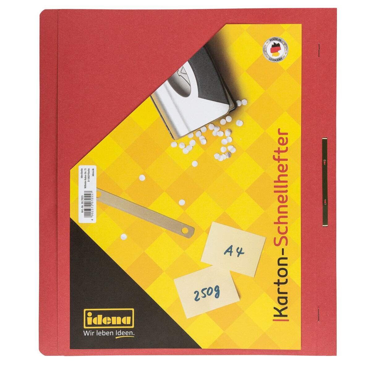 Idena Karton-Schnellhefter A4, rot, 1 Stück