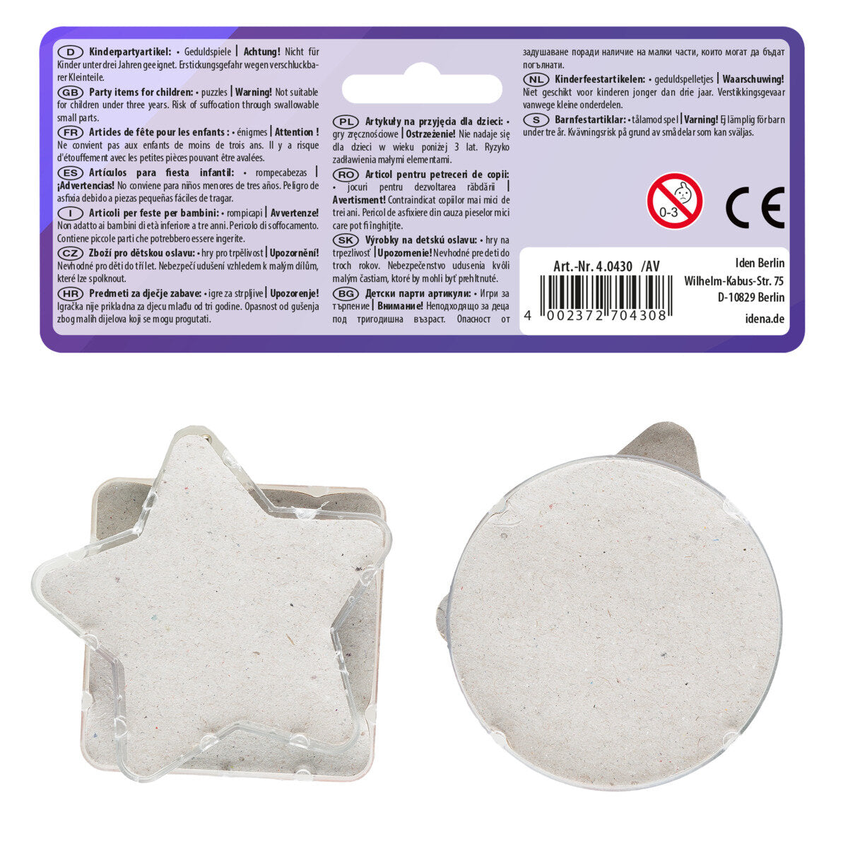 Idena Kinder Partyartikel Geduldspiele 4 Stück