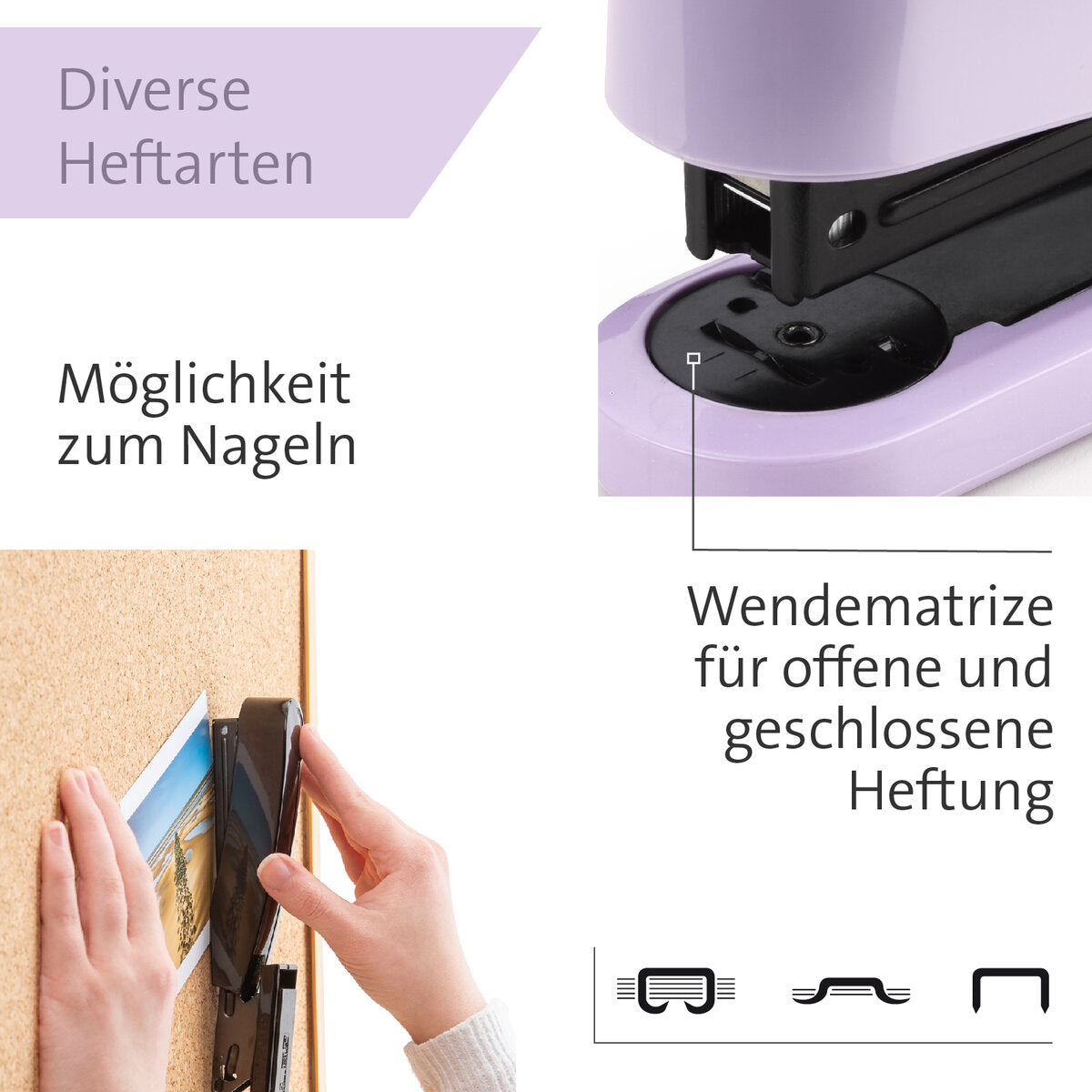 Novus Heftapparat B 2 COLOR ID 2.0, pretty lilac