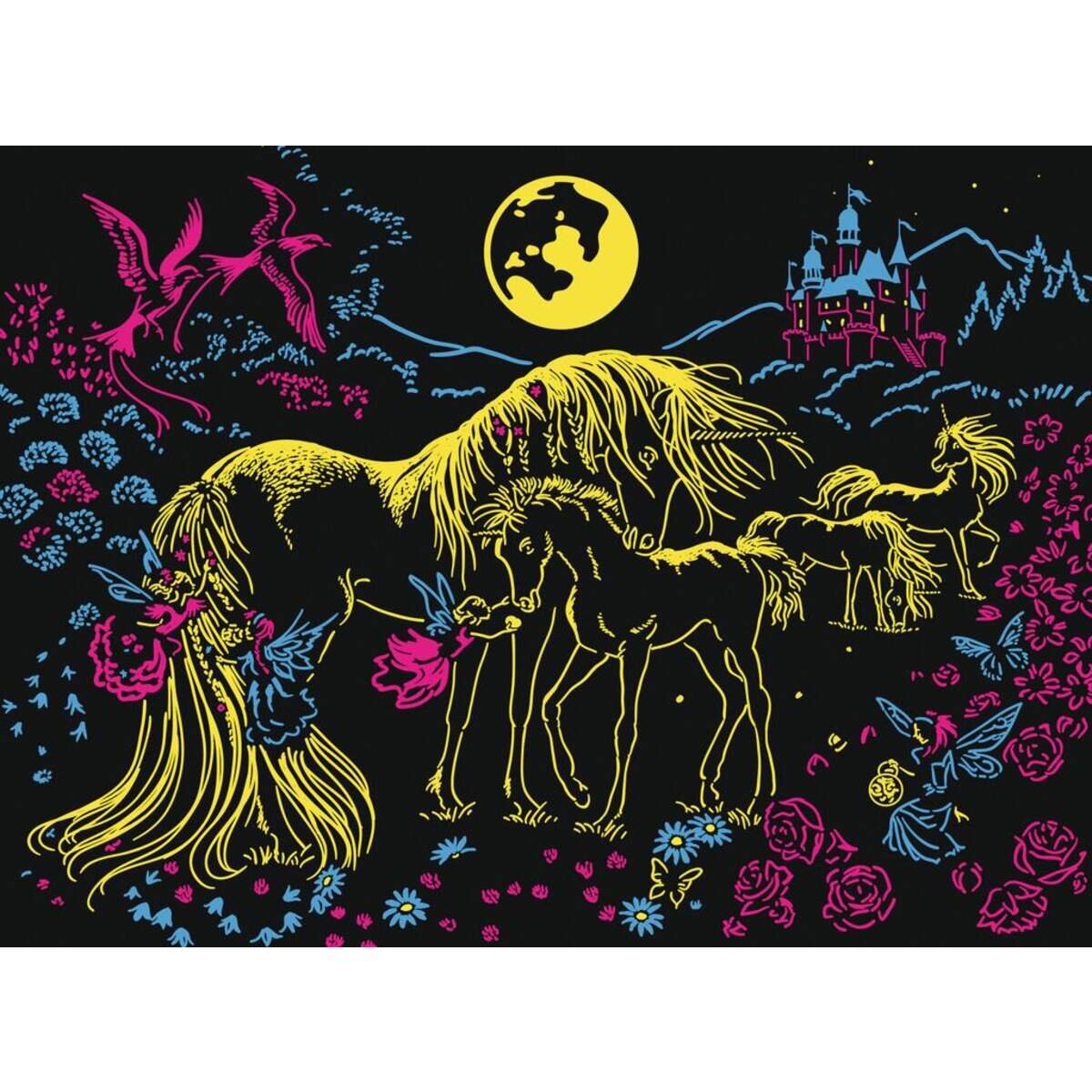 Ravensburger XXL Puzzle - Einhörner im Mondschein, 100 Teile