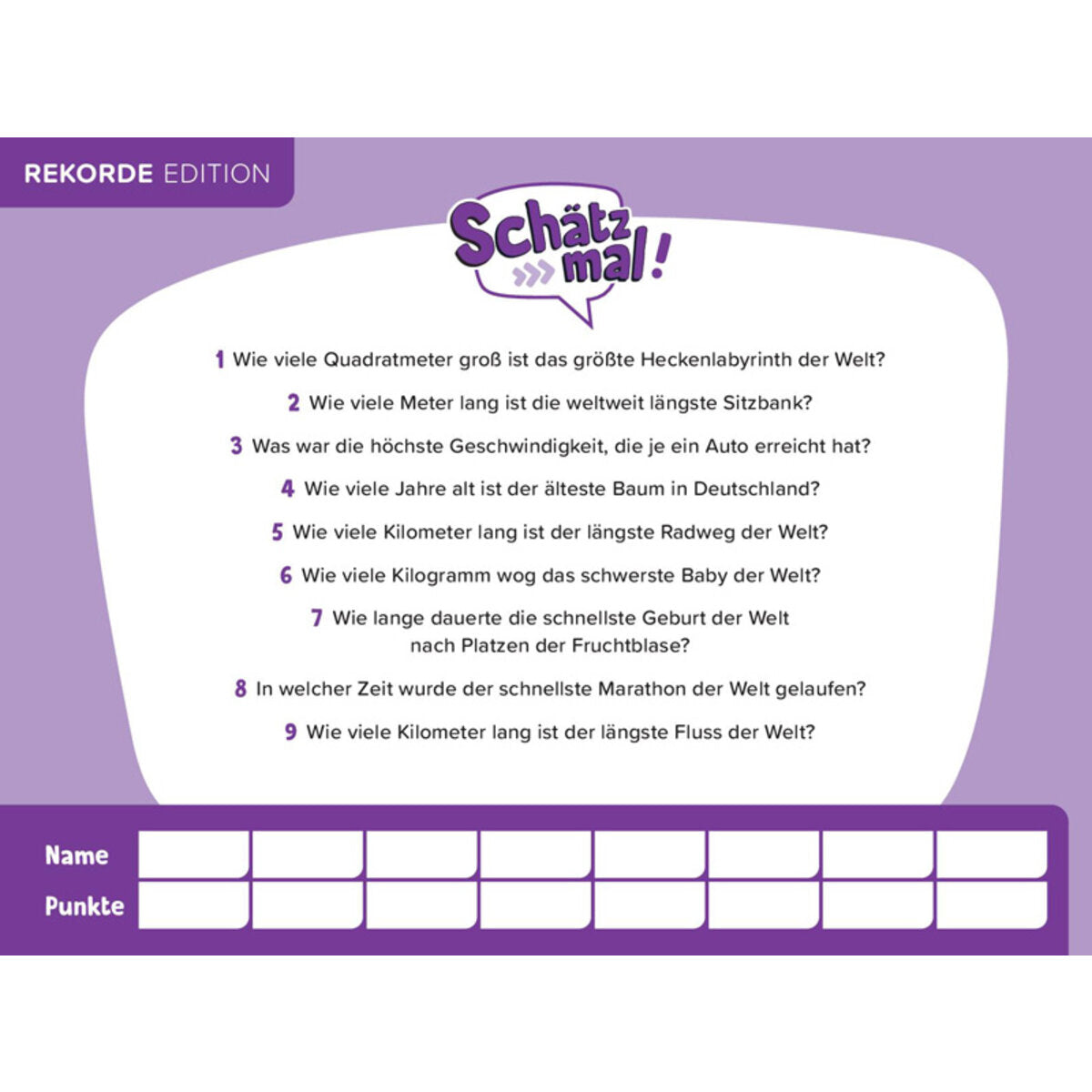 SMV Schätz mal! Rekorde Edition