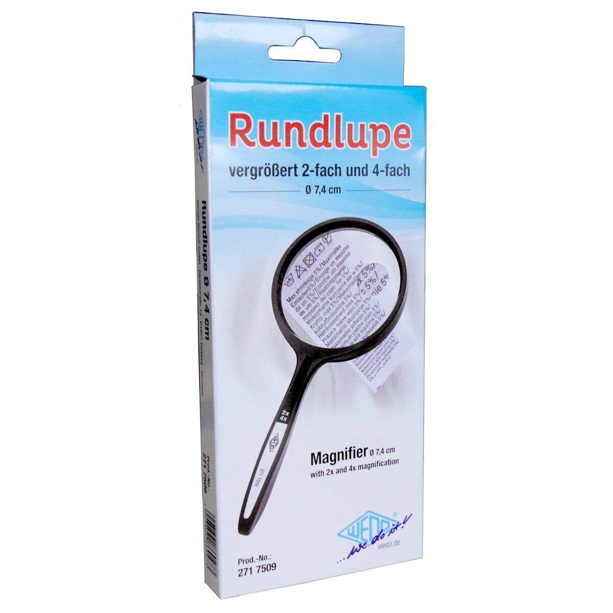 WEDO® Lupe rund Ø 74,5 mm Vergößerung 2 + 4 fach