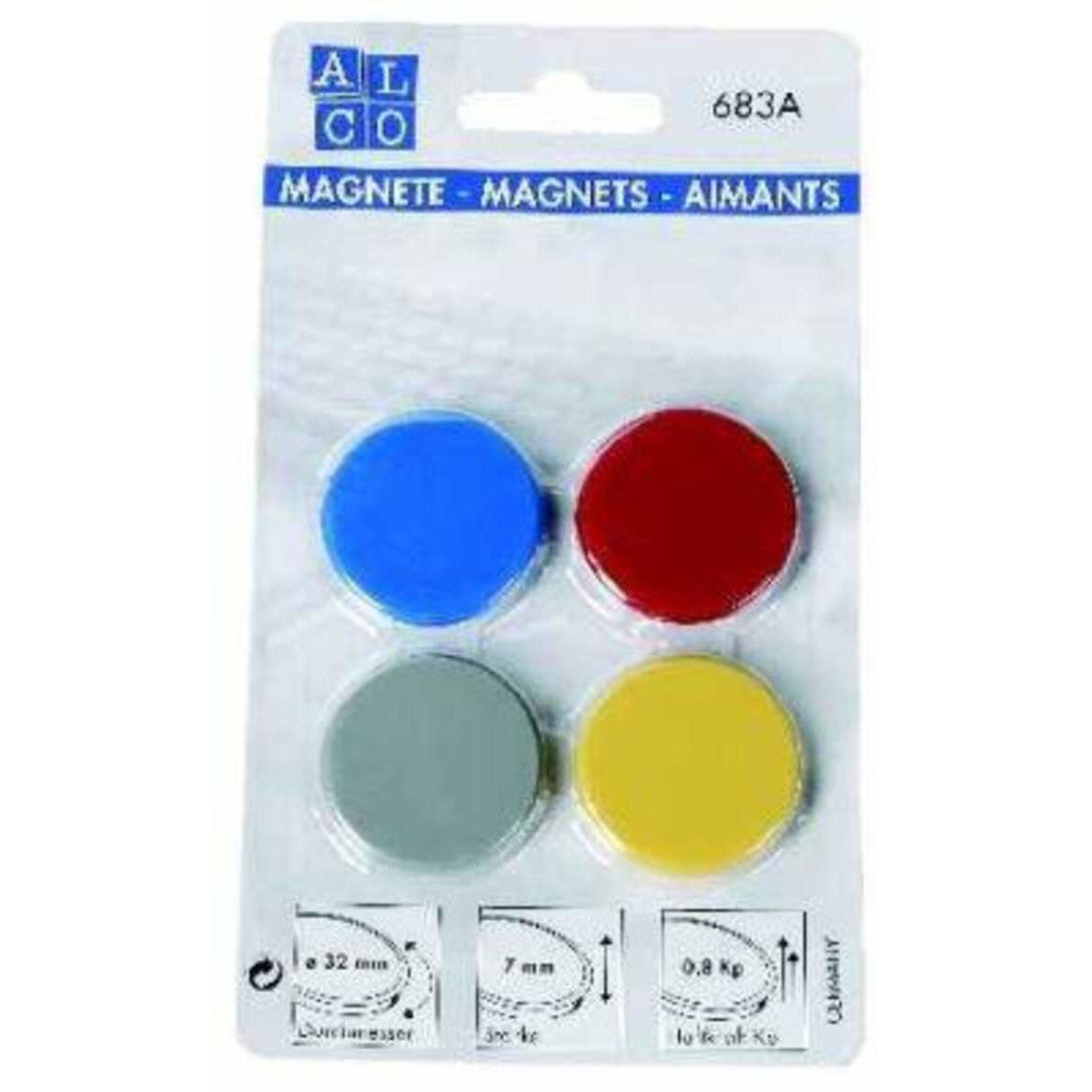 Alco Haftmagnete, Ø 32cm, 4 Stück