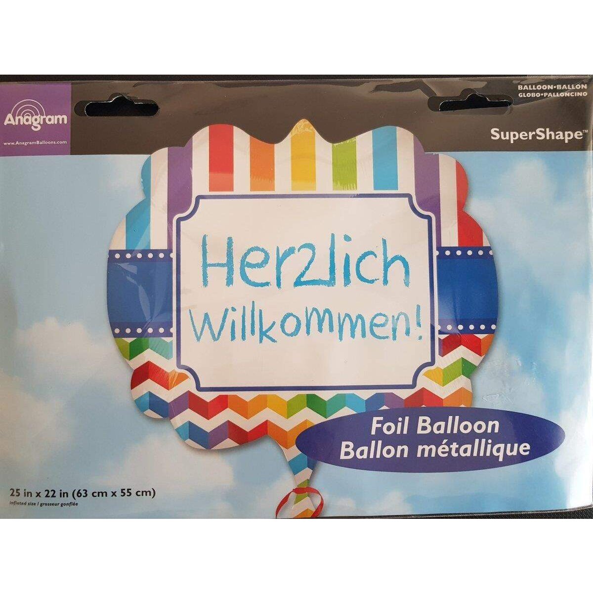 amscan Folienballon Herzlich Willkommen