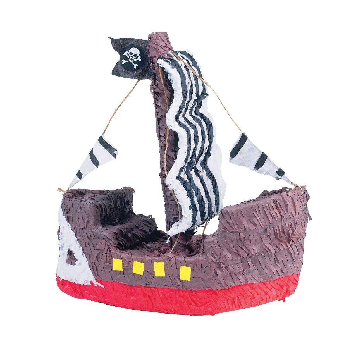 amscan Pinata Piratenschiff zum Befüllen, 38 x 17 x 40cm