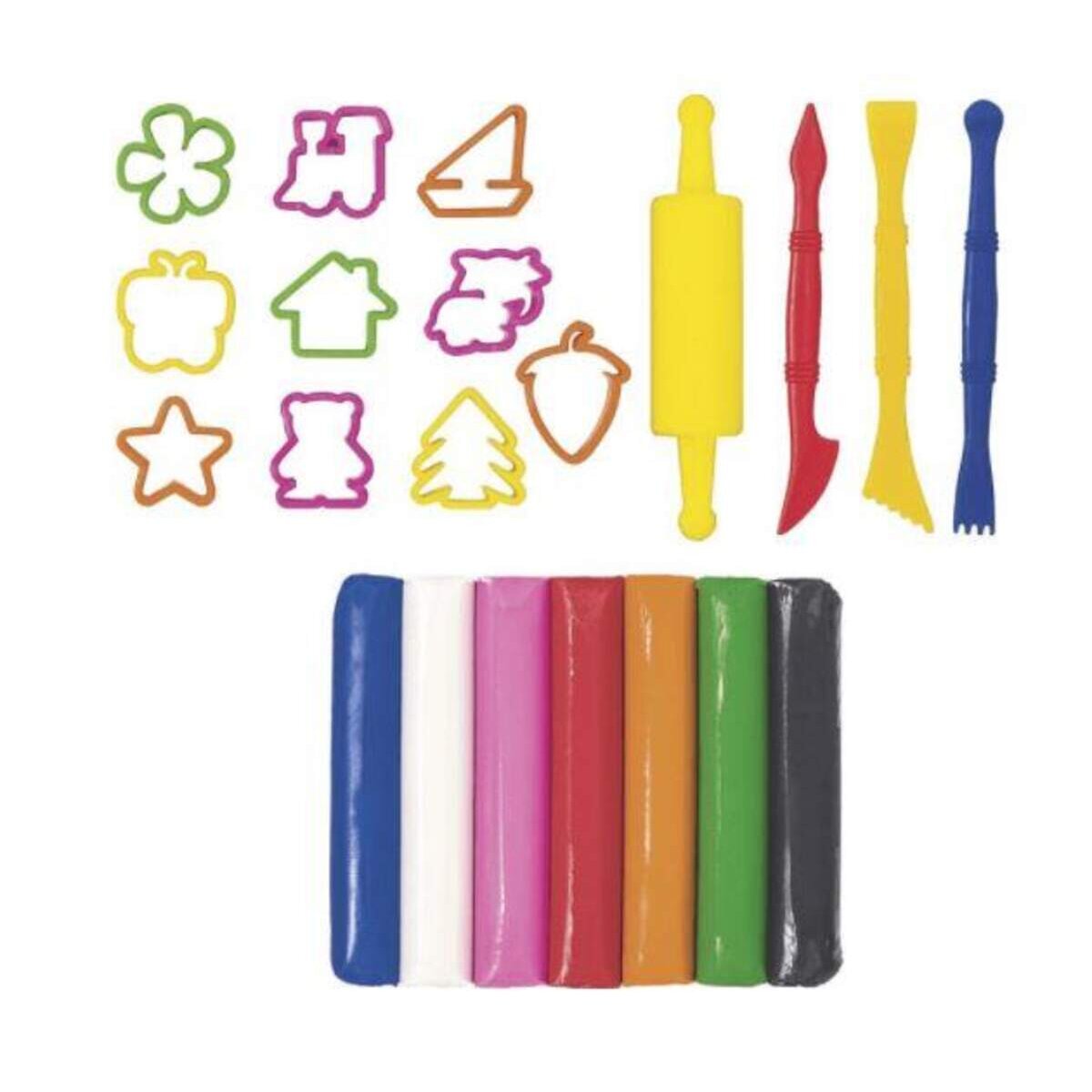 Knorr Prandell Kinderknete in praktischer Box mit Zubehör, 21-teilig