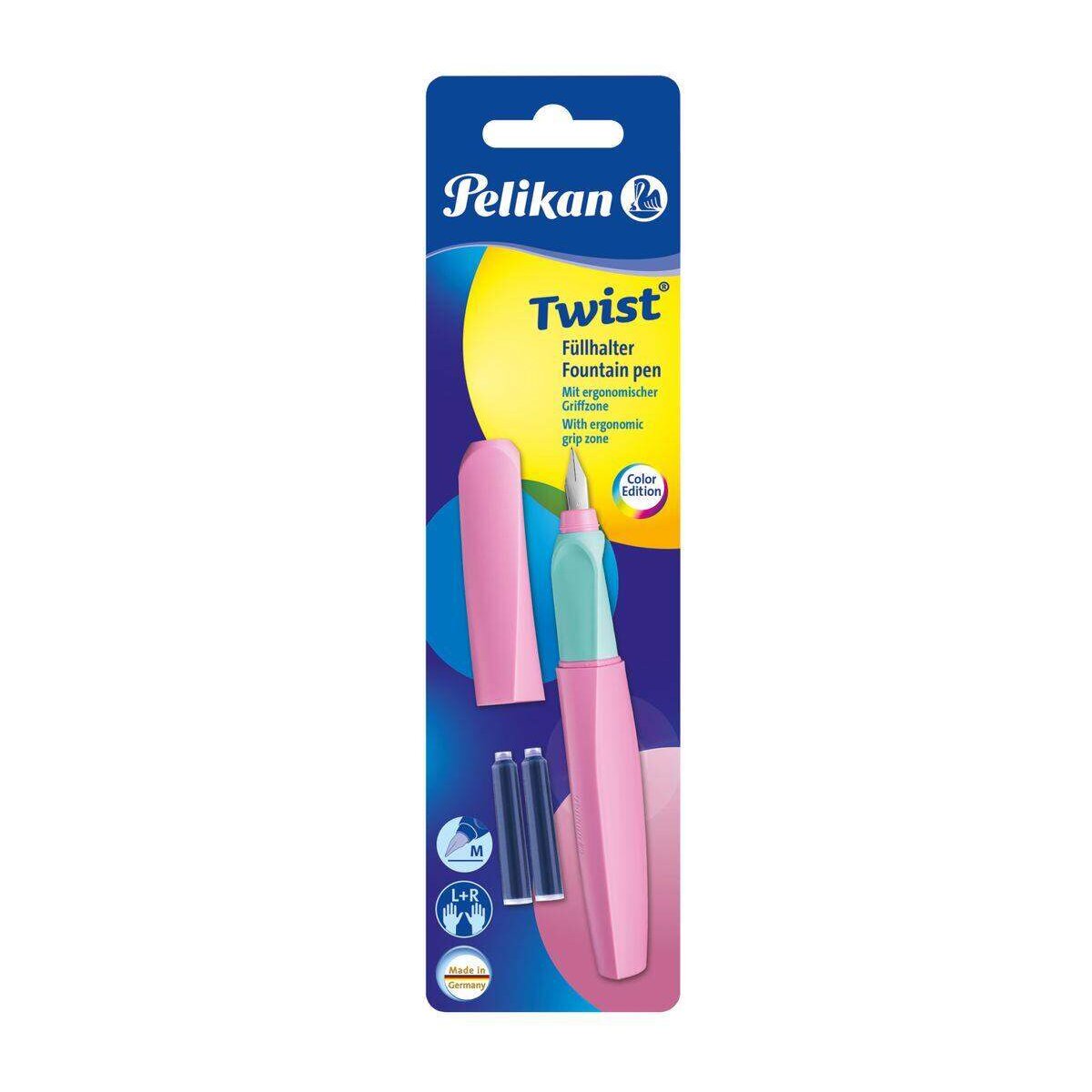 Pelikan Twist® Füller Feder M, Farben sortiert, universell für Rechts- und Linkshänder