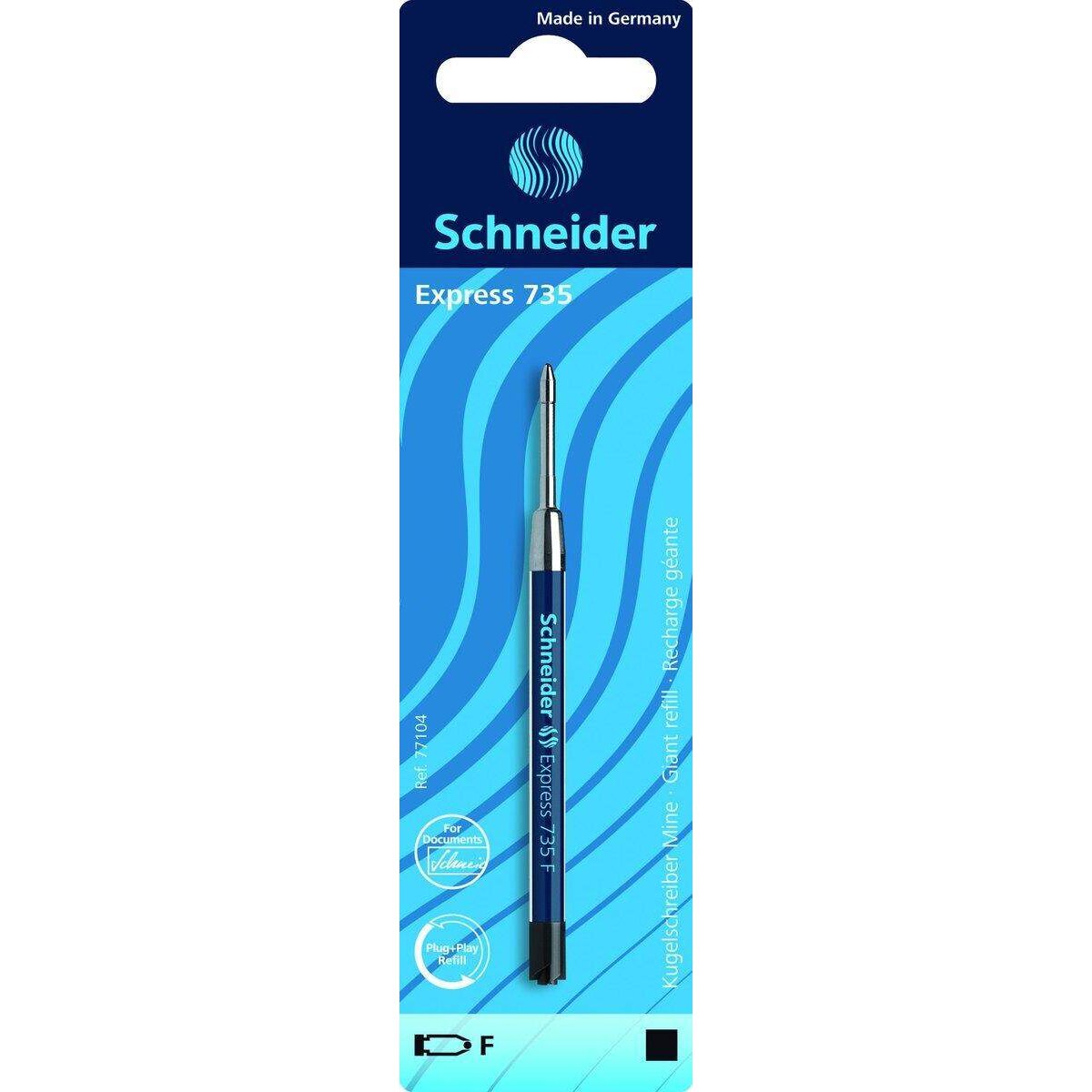 Schneider 77104 Kugelschreibermine 735, F, schwarz