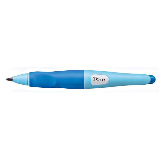 STABILO Ergonomischer Druck-Bleistift EASYergo, hellblau/dunkelblau, B & Spitzer, Linkshänder