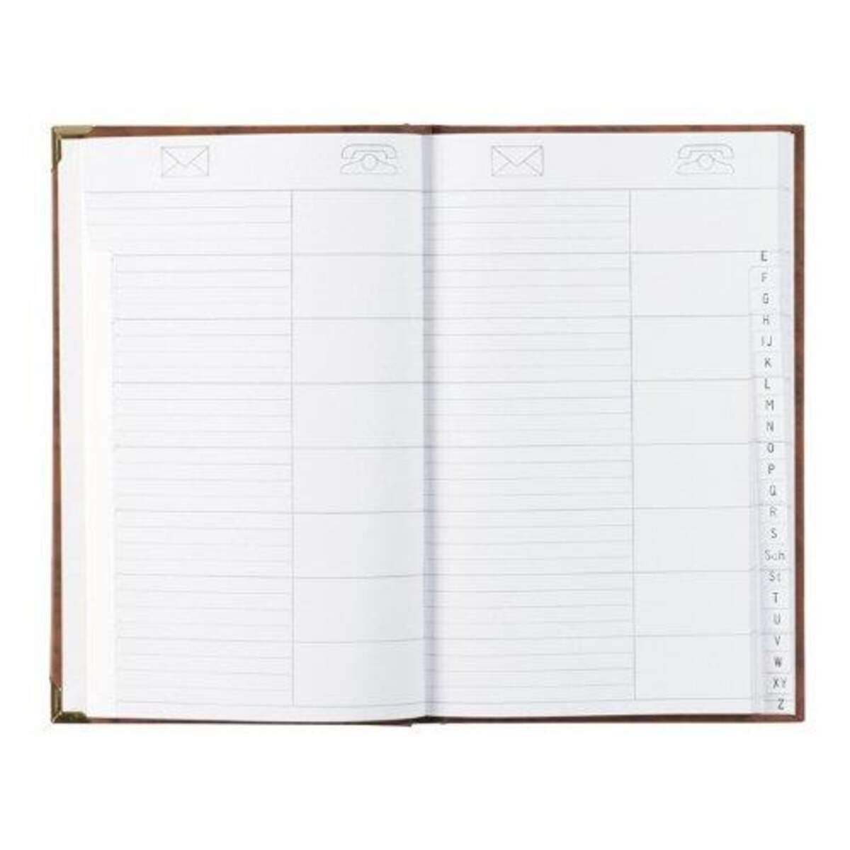 Stylex Adress-u. Telefonbuch mit Messingecken, sortiert