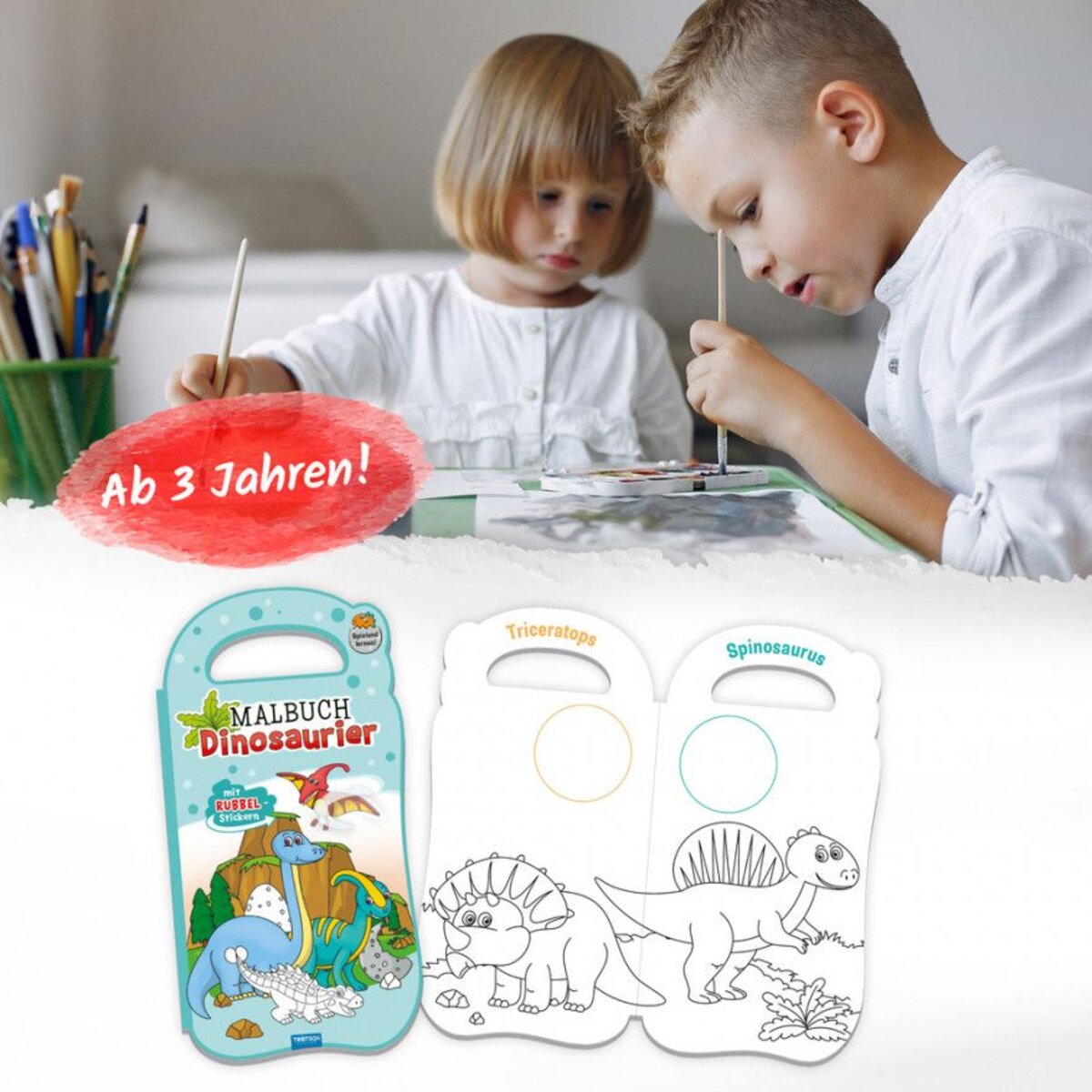 Trötsch Malbuch Rubbelsticker "Dino"