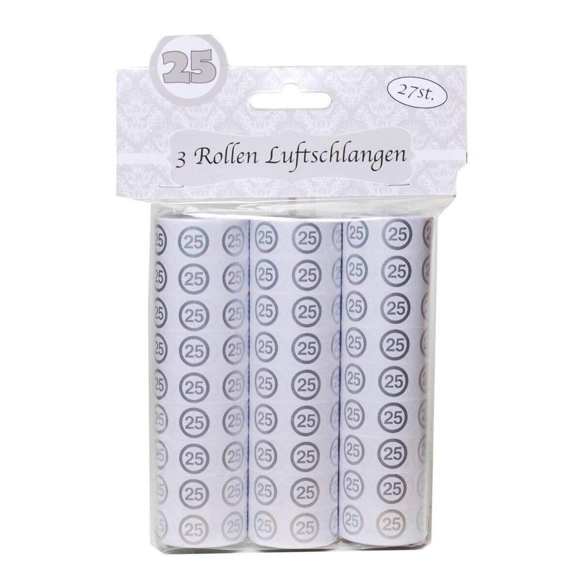 Udo Schmidt Luftschlangen Silberhochzeit 25, Rolle, 3 Stk.