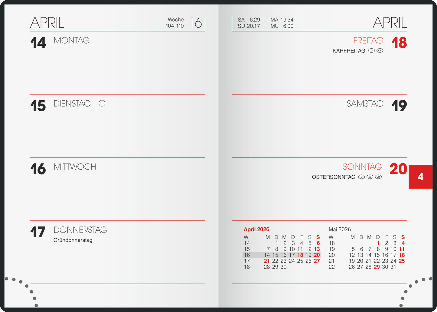 Taschenkalender Mod. 712 2026 | A7, Kunststoff, sortiert