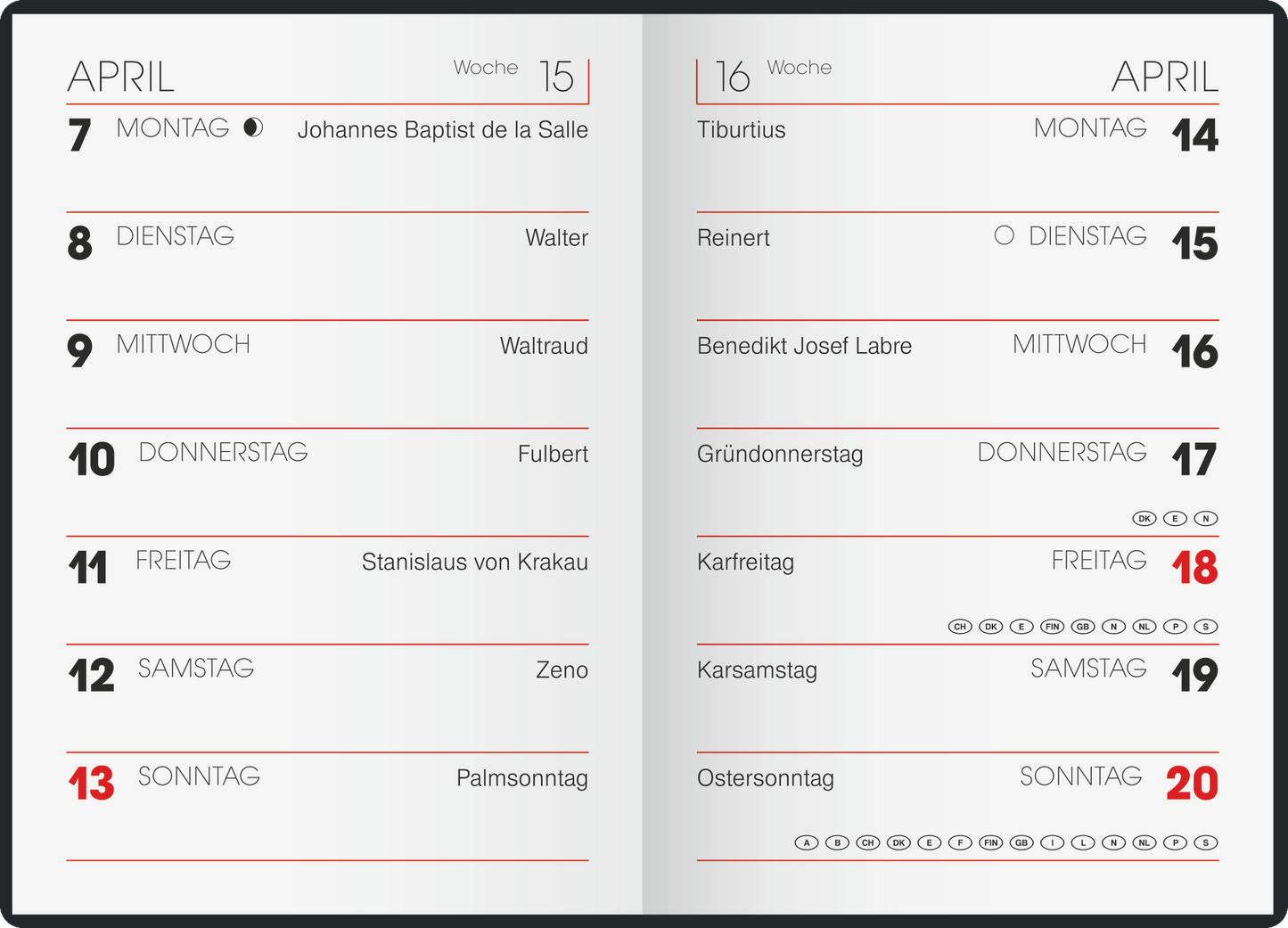 Taschenkalender Mod. 716 2026 | A7, Kunststoff, sortiert