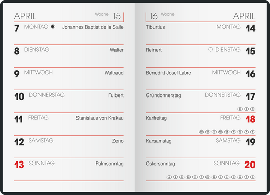 Taschenkalender Mod. 716 2026 | A7, Kunststoff, sortiert