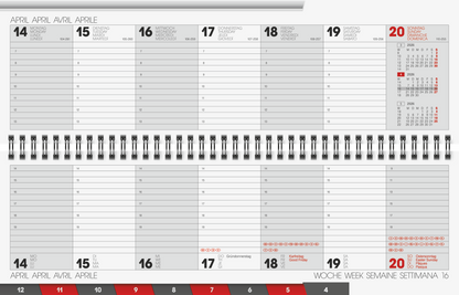 Querterminbuch Mod. 777 2026 | 326×102 mm, Karton, sortiert