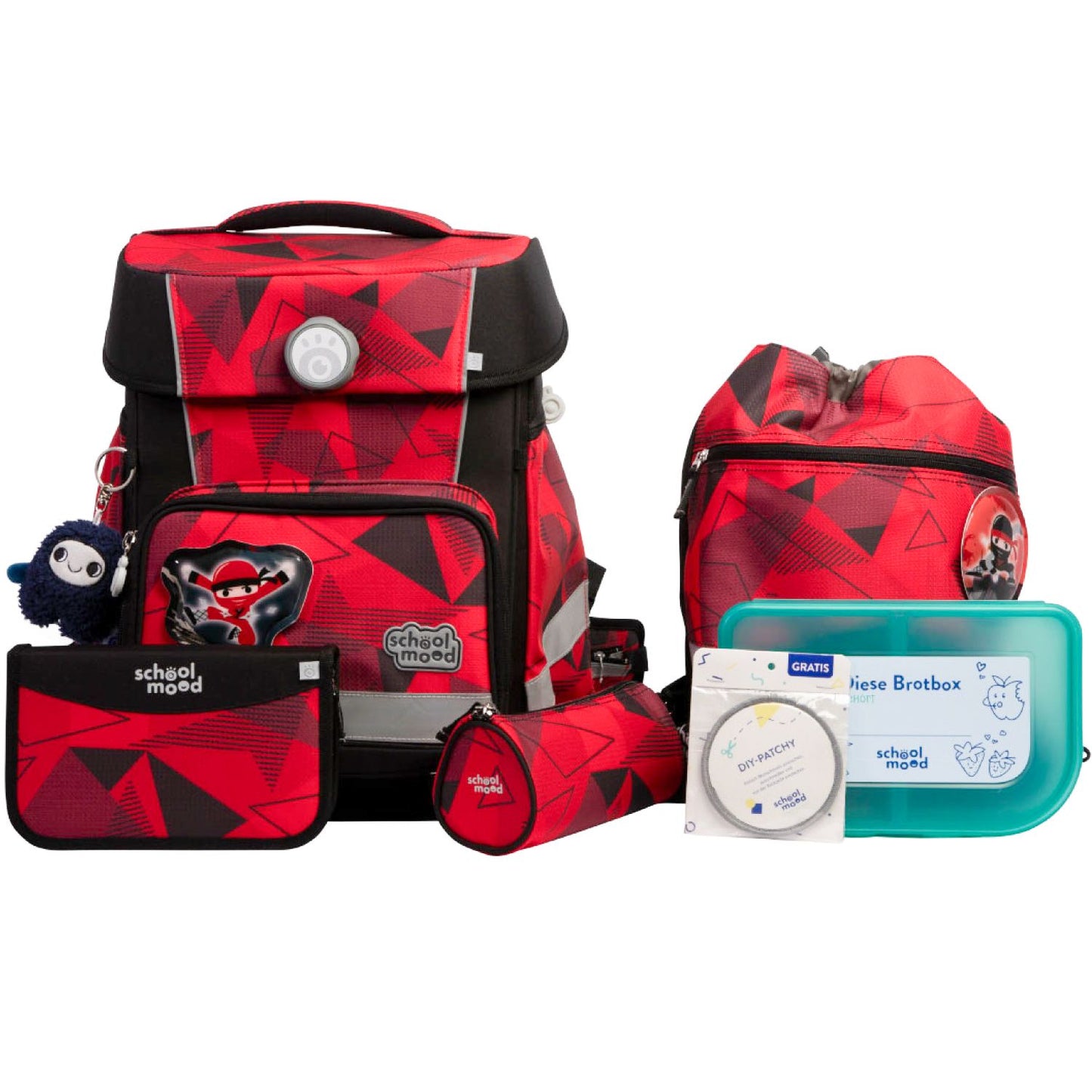 School-Mood Champion Maxx Pro Kai (Ninja), 7-tlg. Schulranzenset