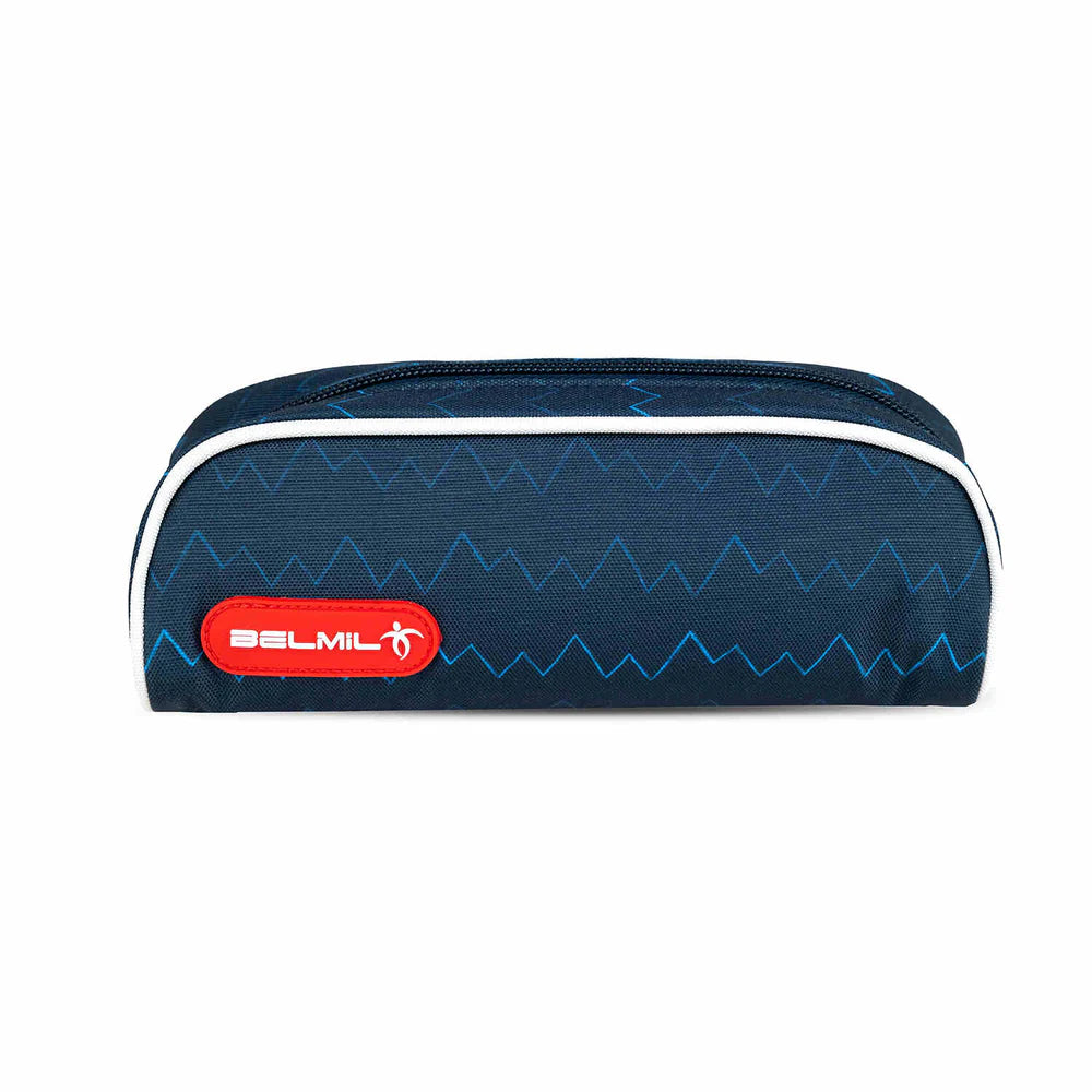 Belmil Motion ergonomisches Schulranzen Set 5-teilig "Wolves" aus recyceltem Material mit Brustgurt, Hüftgurt, Magnetverschluss, Patch Set 6 Stück