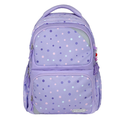 Belmil Schulrucksack Set- 2 teilig "Purple Dots" mit Brustgurt 22 Liter