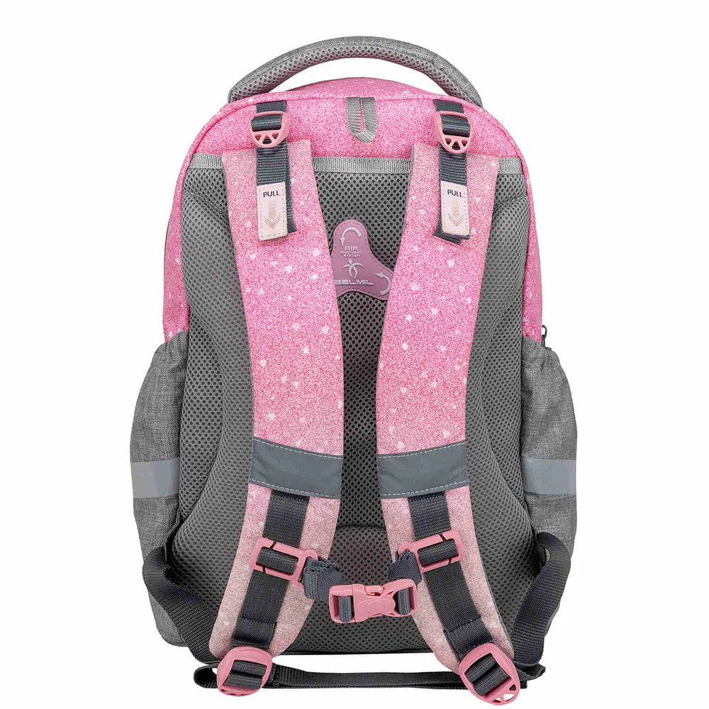 Belmil Schulrucksack "In love fashion - Gray" mit Brustgurt 19 Liter