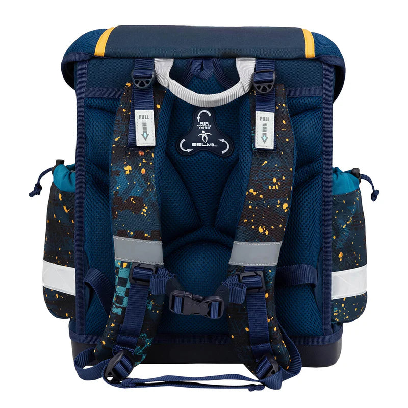 Belmil Classy ergonomisches Schulranzen-Set 4-teilig "Tractron" mit Brustgurt