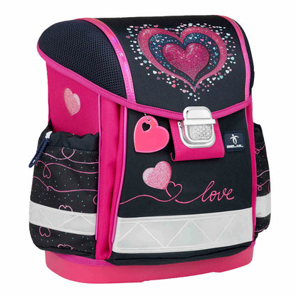 Belmil Classy ergonomisches Schulranzen-Set 4-teilig "Dark Pinky" mit Brustgurt