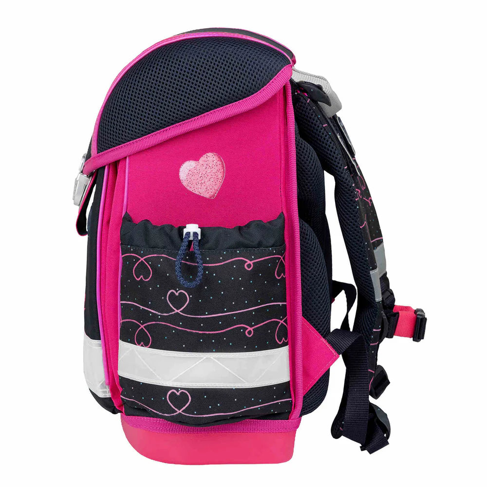 Belmil Classy ergonomisches Schulranzen-Set 4-teilig "Dark Pinky" mit Brustgurt