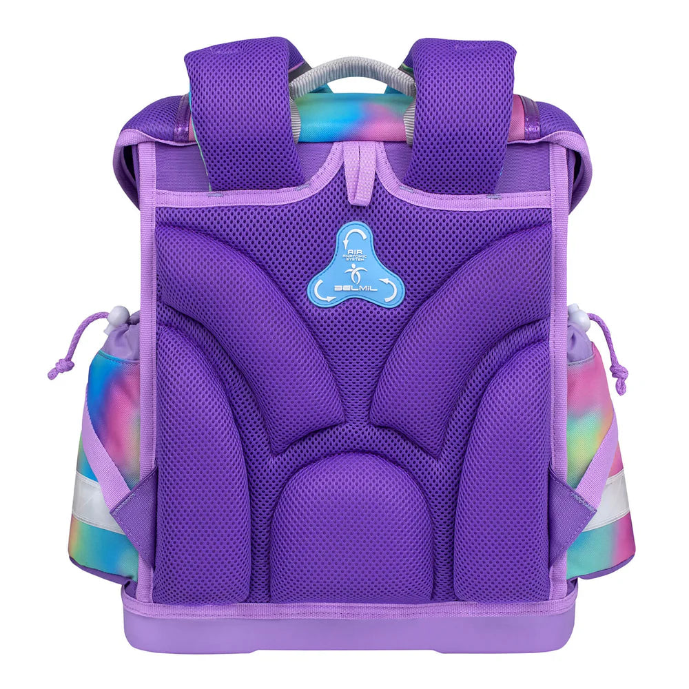 Belmil Classy ergonomisches Schulranzen-Set 4-teilig "Rainbow Color" mit Brustgurt