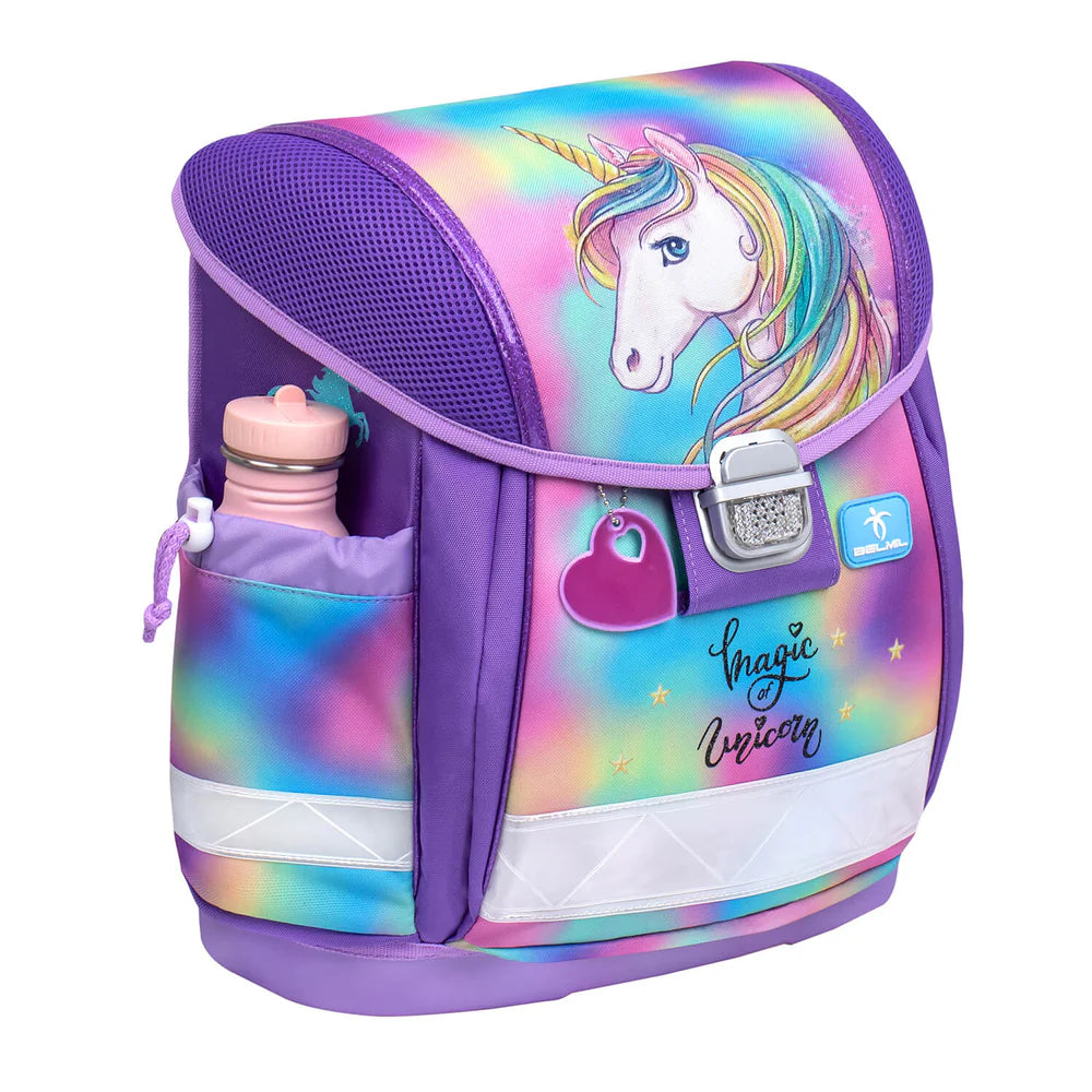 Belmil Classy ergonomisches Schulranzen-Set 4-teilig "Rainbow Color" mit Brustgurt