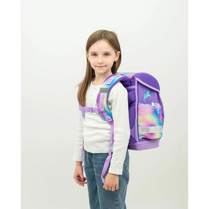 Belmil Classy ergonomisches Schulranzen-Set 4-teilig "Rainbow Color" mit Brustgurt