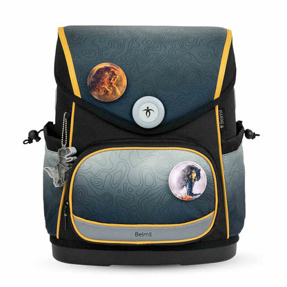 Belmil Compact Plus Premium Schulranzen Set 5-teilig "Black Grey" 19 Liter