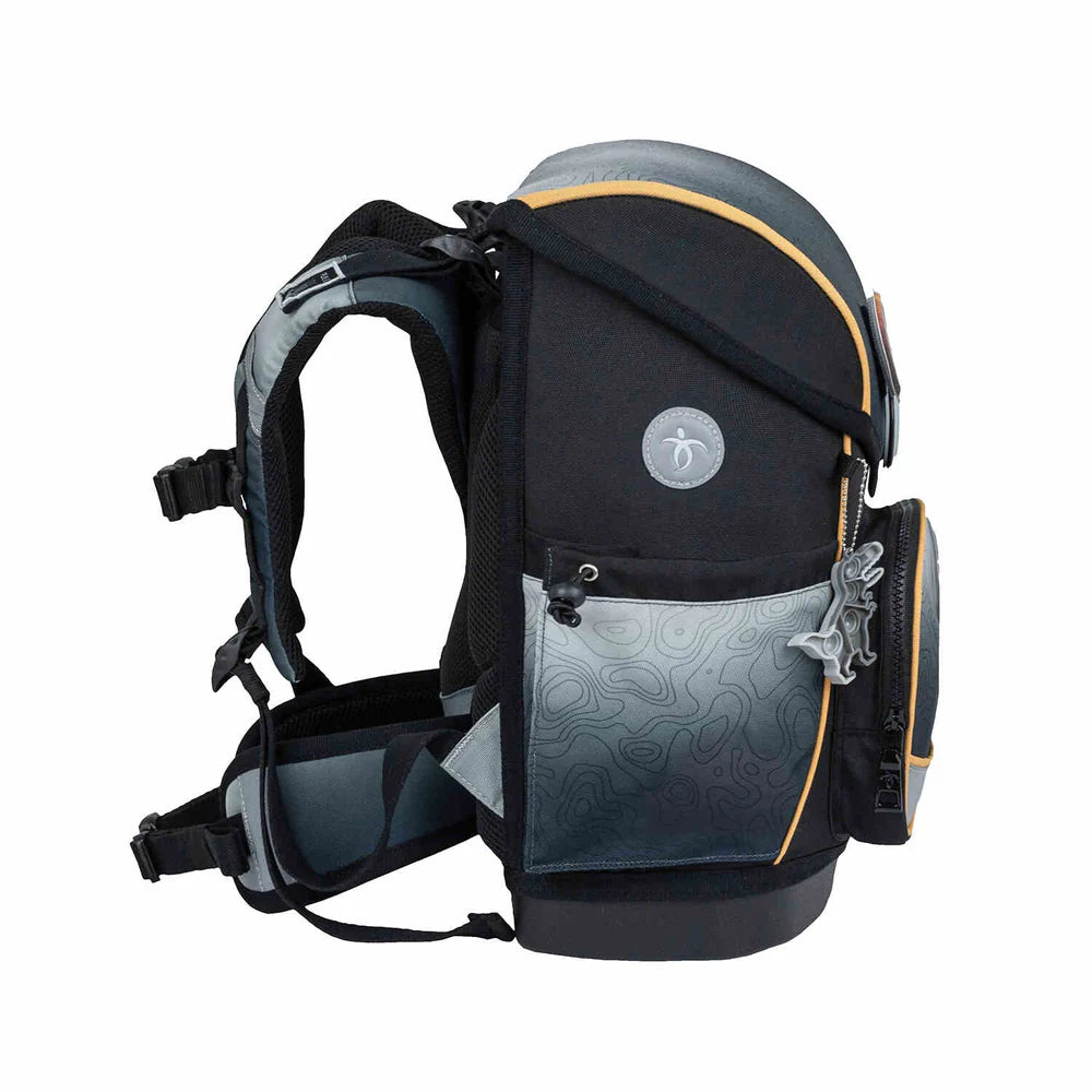 Belmil Compact Plus Premium Schulranzen Set 5-teilig "Black Grey" 19 Liter