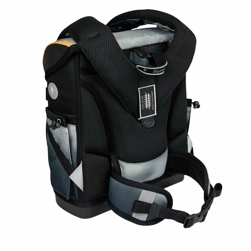 Belmil Compact Plus Premium Schulranzen Set 5-teilig "Black Grey" 19 Liter