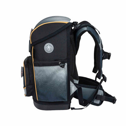 Belmil Compact Plus Premium Schulranzen Set 5-teilig "Black Grey" 19 Liter