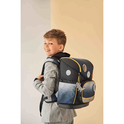 Belmil Compact Plus Premium Schulranzen Set 5-teilig "Black Grey" 19 Liter