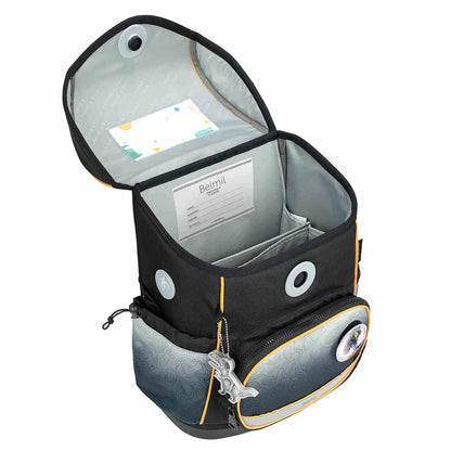 Belmil Compact Plus Premium Schulranzen Set 5-teilig "Black Grey" 19 Liter