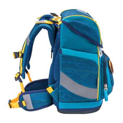 Belmil Smarty ergonomisches Schulranzen Set 5-teilig "Waves Orange"