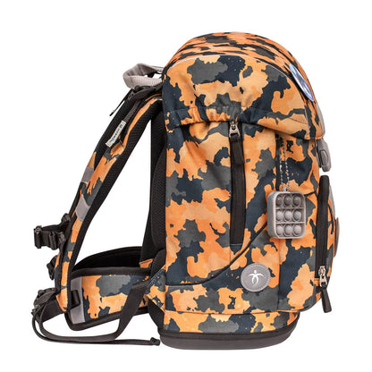 Belmil Motion Schulranzen Set 5-teilig "Orange Camouflage" mit Brustgurt 19 Liter