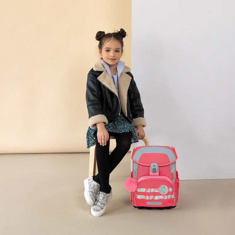 Premium Belmil Schulranzen-Set für Mädchen – Maxi Plus Aurora Schulranzen-Set 6-teilig