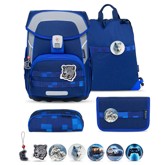 Premium Belmil Schulranzen-Set für Jungen – Maxi Plus Explorer Schulranzen-Set 6-teilig