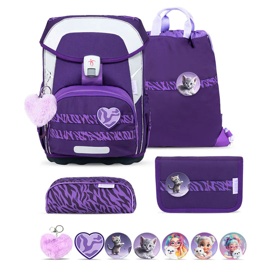 Premium Belmil Schulranzen-Set für Mädchen – Maxi Plus Twilight Charm Schulranzen-Set 6-teilig
