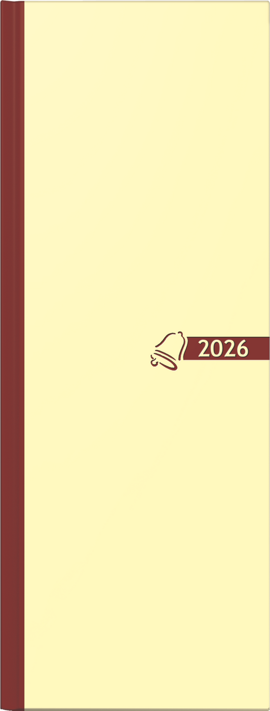 Vormerkbuch 2026 | 110×297 mm, Papier, chamois